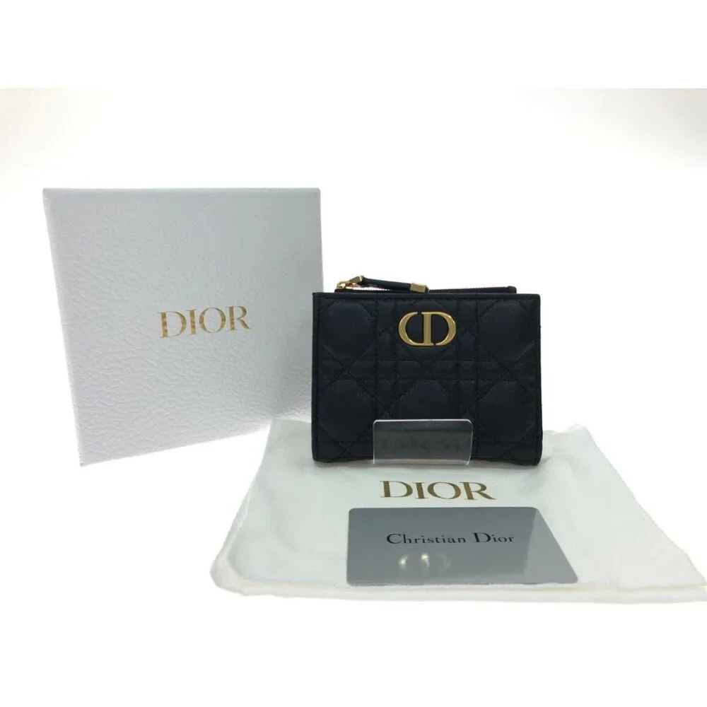 Christian Dior Bifold Wallet Caro Dahlia Wallet Cannage S5173 Uwhc
